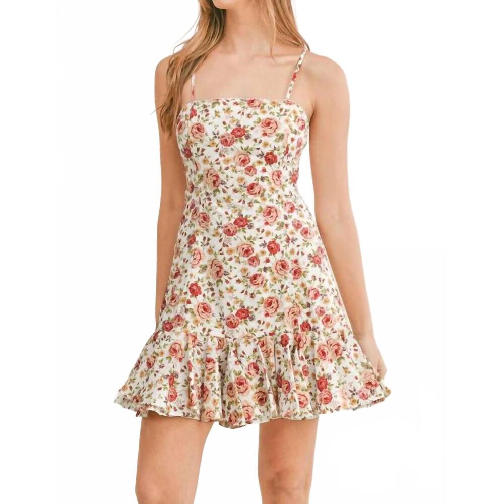 NEW MABLE floral print mini dress in red